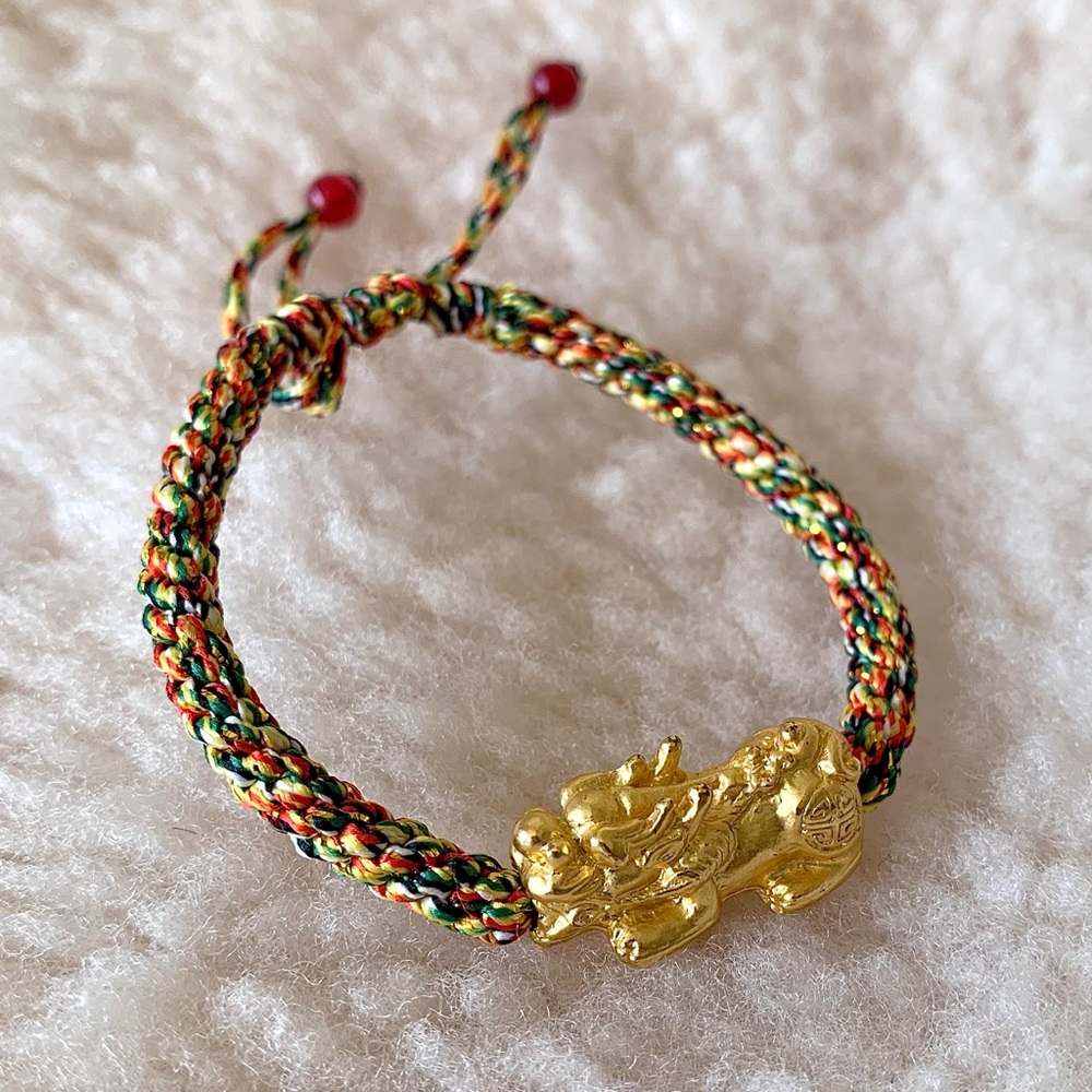 Gold Chinese dragon woven bracelet (handmade)